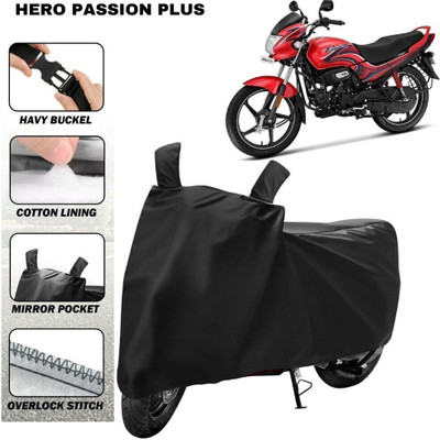 Car Styling Waterproof Two Wheeler Cover for Hero(Passion Plus, Black)