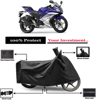 Amexride Two Wheeler Cover for Yamaha(YZF-R15 V2 BS6, Black)