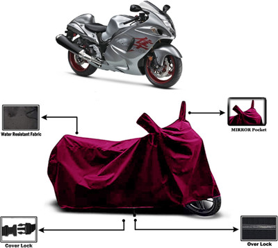 Amexride Two Wheeler Cover for Suzuki(GSX R1300 Hayabusa, Maroon)