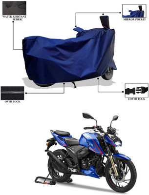 PAGORA Waterproof Two Wheeler Cover for TVS(Apache RTR 200 4V, Blue)