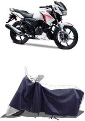 RAAMKM Two Wheeler Cover for Hero, Honda, Bajaj, TVS, Yamaha(Bullet 500, White, Black)