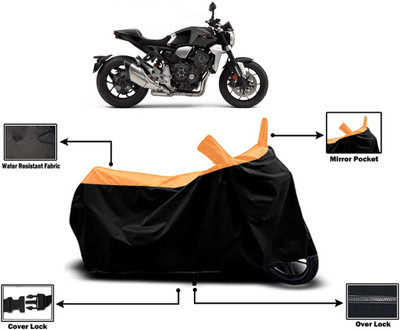 Amexride Two Wheeler Cover for Honda(CB1000R Plus, Orange)