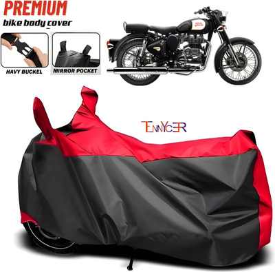 TENNYCER Waterproof Two Wheeler Cover for Royal Enfield(Bullet 350, Red, Black)