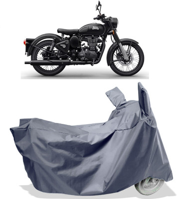 Amexride Two Wheeler Cover for Royal Enfield(Classic 500, Grey)