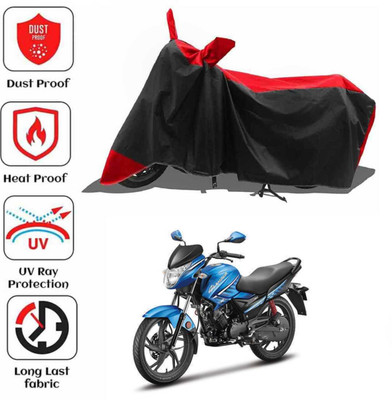 AIKOZIYA Two Wheeler Cover for Hero(Glamour, Red, Black)