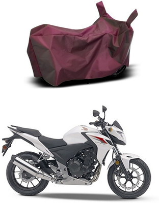 Mdstar Waterproof Two Wheeler Cover for Honda(CB500F, Maroon)
