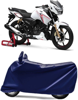 AUCTIMO Two Wheeler Cover for TVS(Apache RTR 180, Blue)
