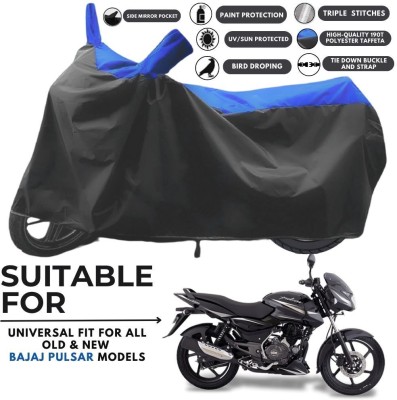 MADAFIYA Two Wheeler Cover for Bajaj(Pulsar 150, Black, Blue)