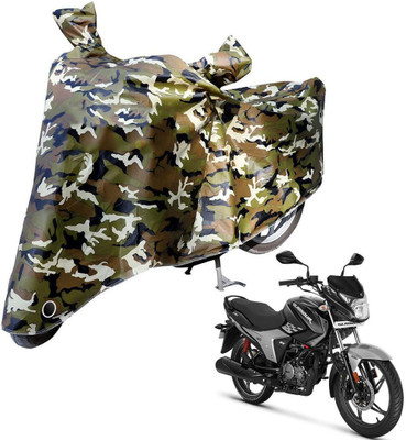 Laxnera Waterproof Two Wheeler Cover for Hero(Glamour BS6, Green, Black)