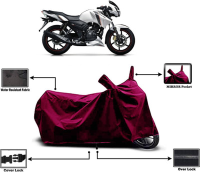 KEDIT Two Wheeler Cover for TVS(Apache 150, Maroon)
