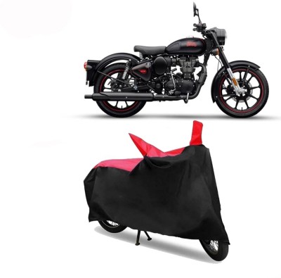 kanishsa enterprises Waterproof Two Wheeler Cover for Royal Enfield(Classic 350, Red, Black)