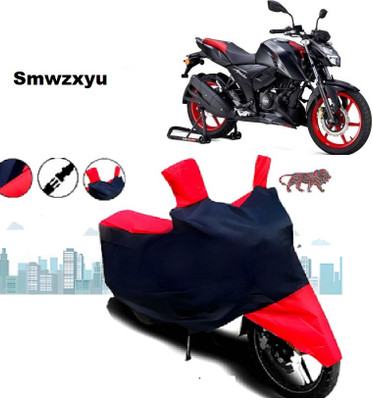 smwzxyu Waterproof Two Wheeler Cover for TVS(Apache RTR 160 4V, Grey, Red)