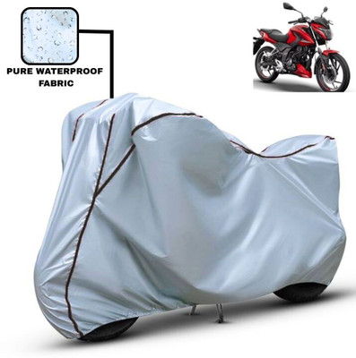 Delphinium Waterproof Two Wheeler Cover for Bajaj(Pulsar 150 BS6, Silver, Black)