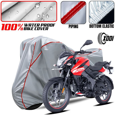 xodi Waterproof Two Wheeler Cover for Bajaj(Pulsar 125, Silver, Red)