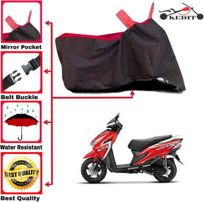 KEDIT Two Wheeler Cover for Honda(Grazia, Red, Black)