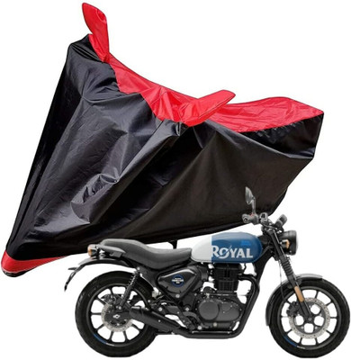 SK AUTO Waterproof Two Wheeler Cover for Royal Enfield(Hunter 350, Black, Red)