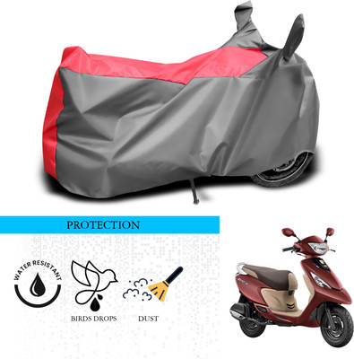 SnehaSales Waterproof Two Wheeler Cover for TVS(Scooty Zest 110, Grey, Red)