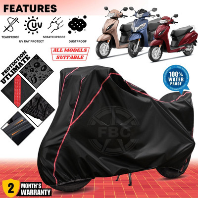 OliverX Waterproof Two Wheeler Cover for Honda(Activa 6G, Black, Red)