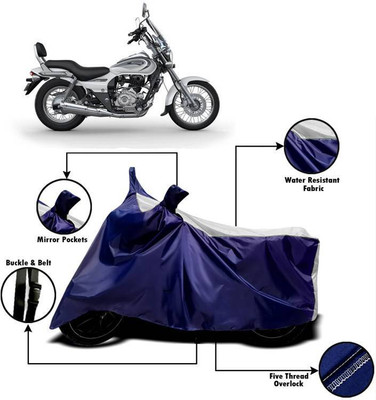 NMJ Two Wheeler Cover for Bajaj(Avenger 220 DTS-i, Blue, White)