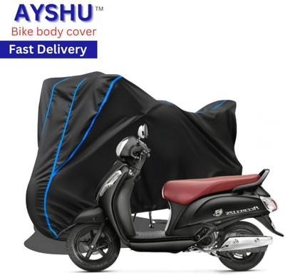AYSHU Waterproof Two Wheeler Cover for Suzuki(Access 125, Black, Red)