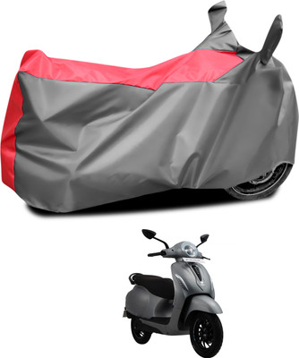 PAGORA Waterproof Two Wheeler Cover for Bajaj(Chetak, Grey, Red)