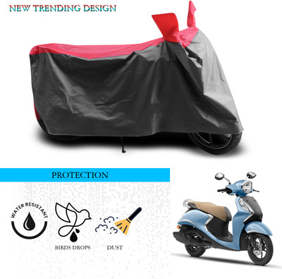 SnehaSales Waterproof Two Wheeler Cover for Yamaha(Fascino 125, Grey, Red)