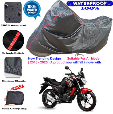 AutoGalaxy Waterproof Two Wheeler Cover for Yamaha(FZ-FI, Black, Red)