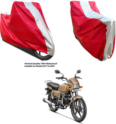 AutoGalaxy Waterproof Two Wheeler Cover for Hero(Silver, Red)