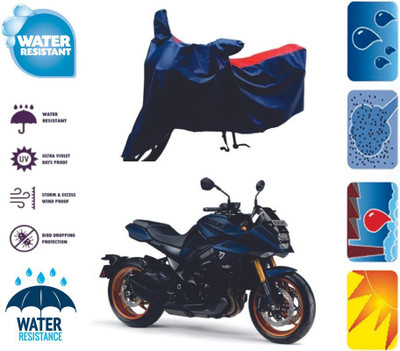Mdstar Waterproof Two Wheeler Cover for Suzuki(Katana, Red, Blue)