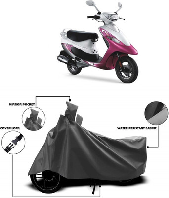 MMSSTAR Waterproof Two Wheeler Cover for TVS(Scooty Pep+, Grey)