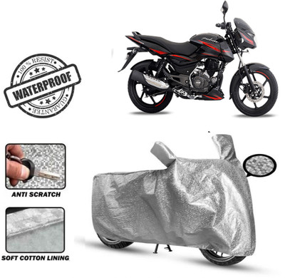 ROYAL AUTO MART Waterproof Two Wheeler Cover for Bajaj(Pulsar 150, Silver)