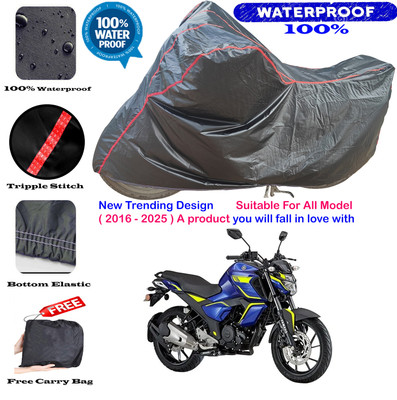 OliverX Waterproof Two Wheeler Cover for Yamaha(FZ, Black, Red)