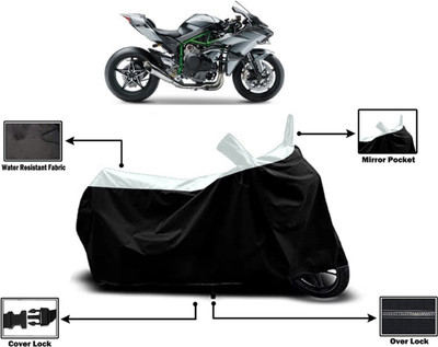 Amexride Two Wheeler Cover for Kawasaki(Ninja H2, White)