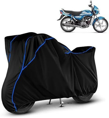 DeepShakshi AUTOMOTIVE Waterproof Two Wheeler Cover for Hero(HF Deluxe, Black, Blue)