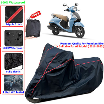 SThanaveX Waterproof Two Wheeler Cover for Yamaha(Fascino 125 FI, Black)