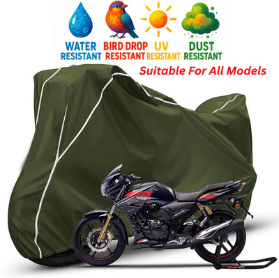 pocket bazar Waterproof Two Wheeler Cover for TVS(Apache RTR 180, Green, White)