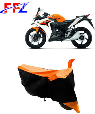 FFZ Waterproof Two Wheeler Cover for Honda(CBR 150R, Black, Orange)