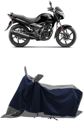 SUGASHRI Waterproof Two Wheeler Cover for Honda(CB Unicorn, Grey, Blue)