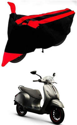 DeepShakshi AUTOMOTIVE Waterproof Two Wheeler Cover for Bajaj(Urbanite Chetak, Red, Black)