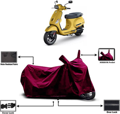 AASHTIK MART Two Wheeler Cover for Vespa(Vespa SXL, Maroon)