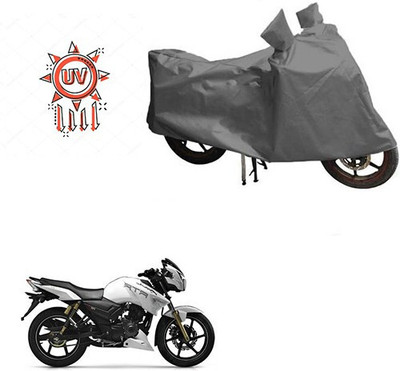DeepShakshi AUTOMOTIVE Waterproof Two Wheeler Cover for TVS(Apache RTR 180, Grey)