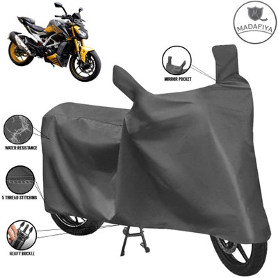MADAFIYA Waterproof Two Wheeler Cover for TVS(Apache RTR 310, Grey)