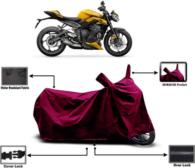 Amexride Two Wheeler Cover for Triumph(Street Triple RS, Maroon)