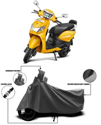 Tritika Waterproof Two Wheeler Cover for Hero(Pleasure Plus, Grey)