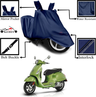 KEDIT Two Wheeler Cover for Vespa(Vespa LX 125, Blue)