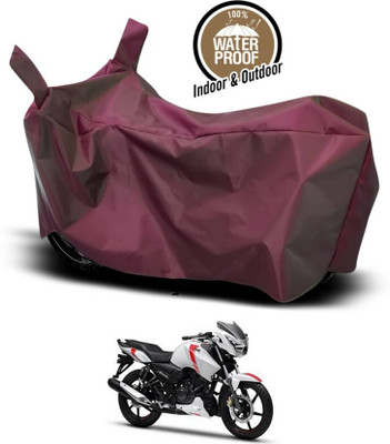AASHTIK MART Two Wheeler Cover for TVS(Apache RTR 160 4V, Maroon)
