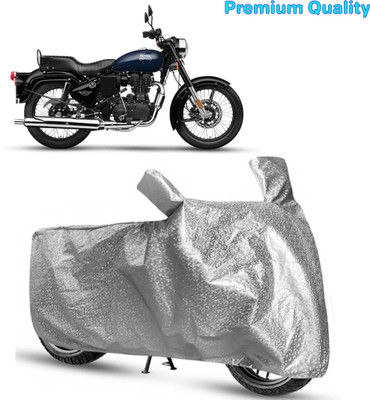TRAVO Waterproof Two Wheeler Cover for Royal Enfield(Bullet 350 Twinspark, Silver)