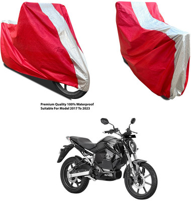 AutoGalaxy Waterproof Two Wheeler Cover for Revolt(RV 300, Silver, Red)