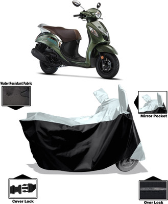 Amexride Two Wheeler Cover for Yamaha(Fascino, White)