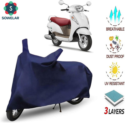 sowelar Waterproof Two Wheeler Cover for Suzuki(Access, Blue)